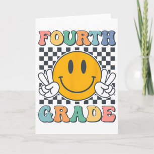 Fourth Grade Team Teachers Boys Girls Retro Smile Card