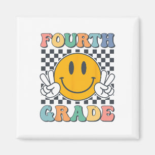 Fourth Grade Team Teachers Boys Girls Retro Smile Magnet