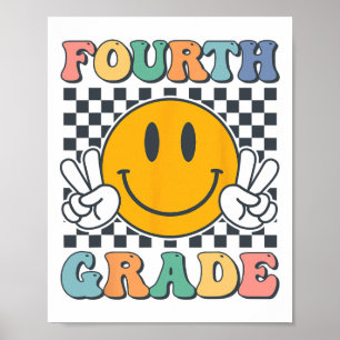Fourth Grade Team Teachers Boys Girls Retro Smile  Poster