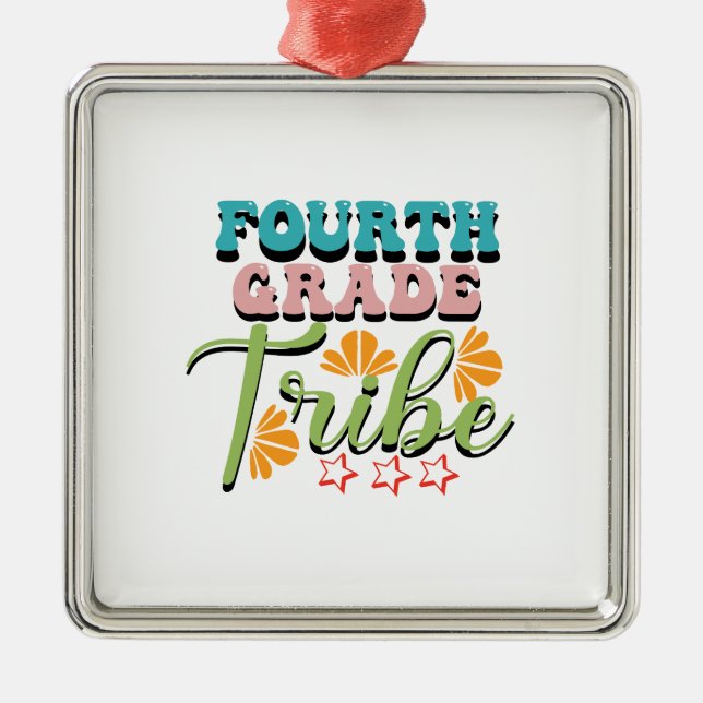 Fourth Grade Tribe Metal Ornament (Front)