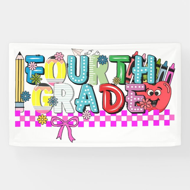 Fourth Grade typography  Banner (Horizontal)