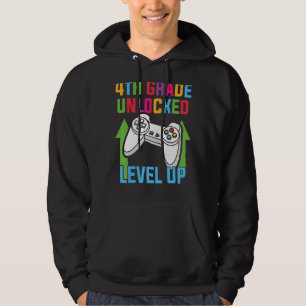 Fourth Grade Unlocked Level Up Gamer Cute 4th Grad Hoodie