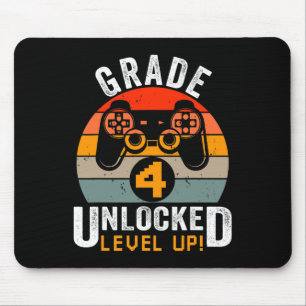 Fourth Grade Unlocked Level Up Gamer Vintage Video Mouse Pad