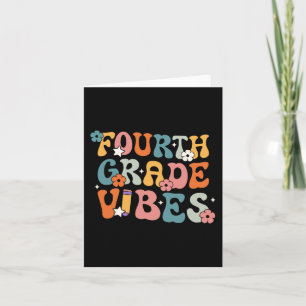 Fourth Grade Vibes Back To School Retro 4th Grade Card