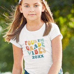Fourth Grade vibes back to school retro  T-Shirt
