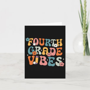Fourth Grade Vibes Byck To School Retro 4th Grade Card