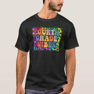Fourth Grade Vibes Leopard Tie Dye Back To School T-Shirt