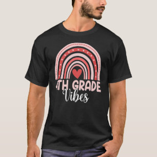 Fourth Grade Vibes Rainbow Boys Girls Teacher Back T-Shirt