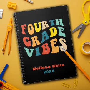 Fourth Grade vibes retro colours back to school Notebook
