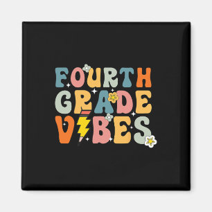 Fourth Grade Vibes Shirt 4th Retro Back To School  Magnet