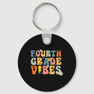 Fourth Grade Vibes Shirt 4th Retro Ck To School Ki Key Ring