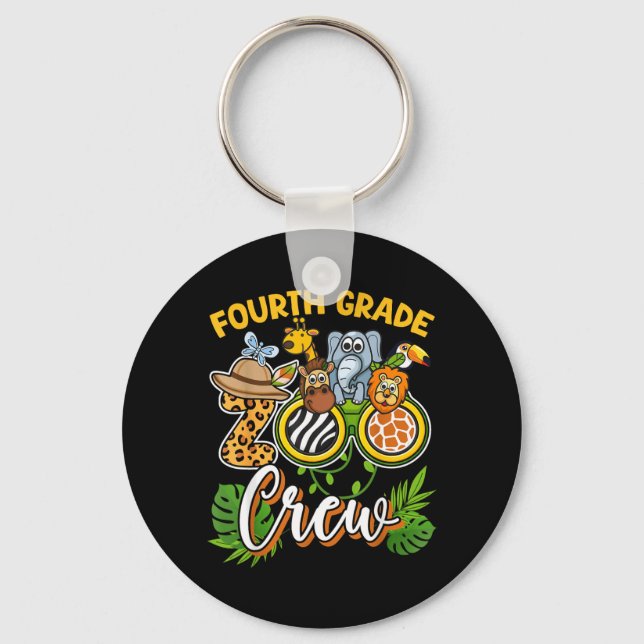 Fourth Grade Zoo Field Trip Squad Matching Key Ring (Front)