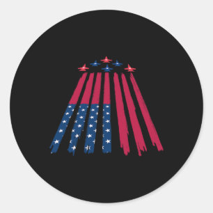 Fourth July 4th Independence Day American Flag Fly Classic Round Sticker