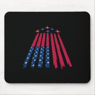 Fourth July 4th Independence Day American Flag Fly Mouse Pad
