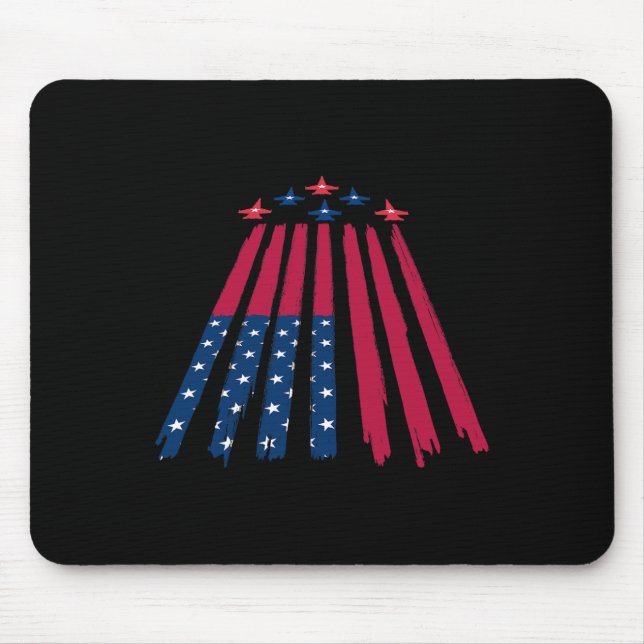 Fourth July 4th Independence Day American Flag Fly Mouse Pad (Front)