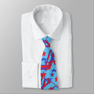 Fourth July ..Red White Blue Abstract Tie