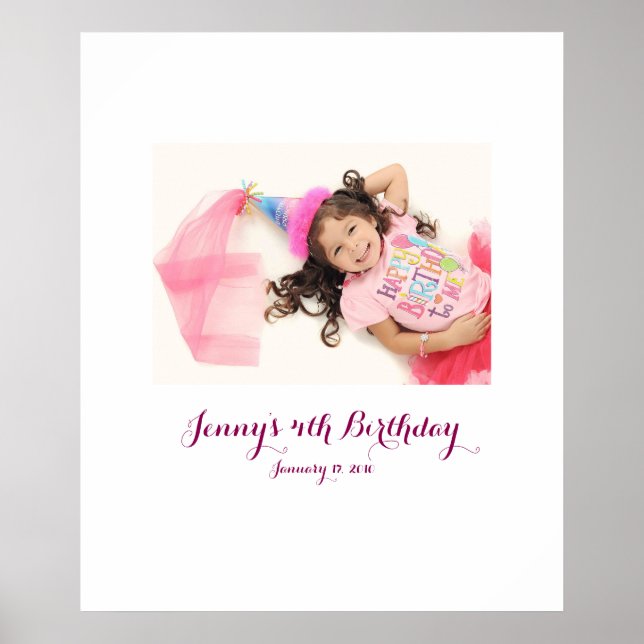 Fourth kid birthday 4th Sign In Party Board 4 (Front)