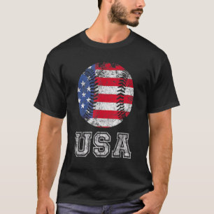 Fourth Of July 4th Baseball American Flag Usa Men  T-Shirt