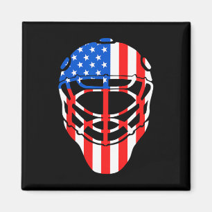 Fourth of July 4th Hockey Goalie Mask American Fla Magnet