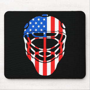 Fourth of July 4th Hockey Goalie Mask American Fla Mouse Pad