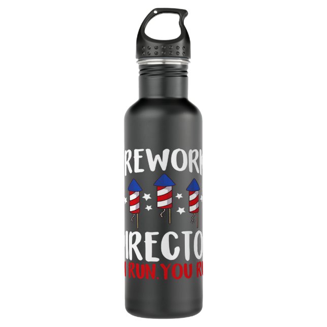 Fourth of July 4th July Fireworks Boom Fireworks 710 Ml Water Bottle (Front)