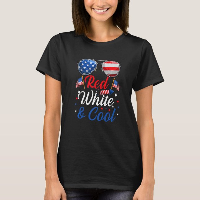 Fourth Of July 4th July Kids Red White And Cool Su T-Shirt (Front)
