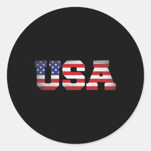 Fourth Of July 4th July Us America Flag Kids Men P Classic Round Sticker
