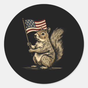 Fourth Of July 4th Of July Patriotic American Flag Classic Round Sticker