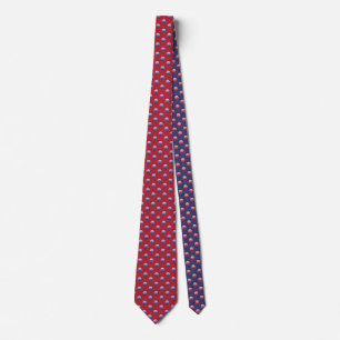 Fourth of July 4th Red Blue Dot Patriotic Neck Tie