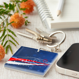 Fourth Of July Abstract Key Ring