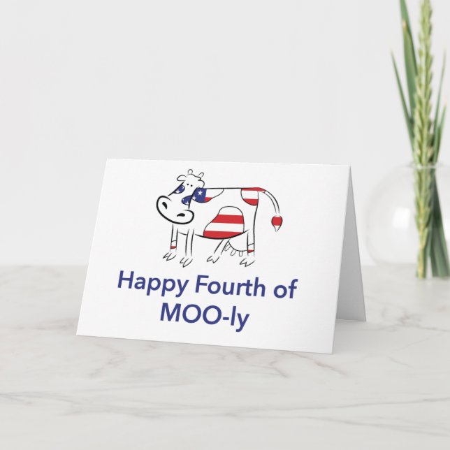 Fourth of July - American Cow Card (Front)