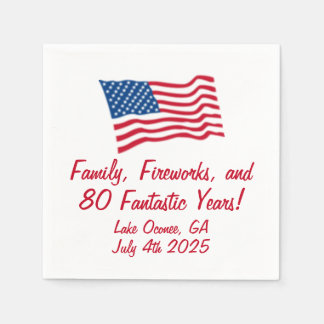 Fourth of July and Birthday Celebration - Napkin