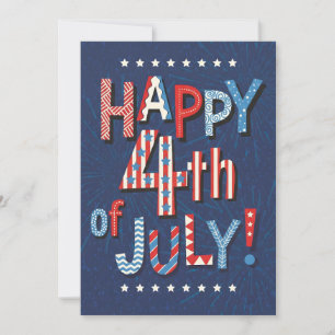 Fourth of July Art Patriotic Celebration Artwork H Holiday Card