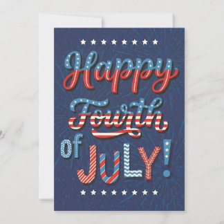 Fourth of July Art Patriotic Celebration Artwork H Holiday Card