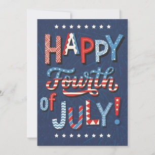 Fourth of July Art Patriotic Celebration Artwork Holiday Card