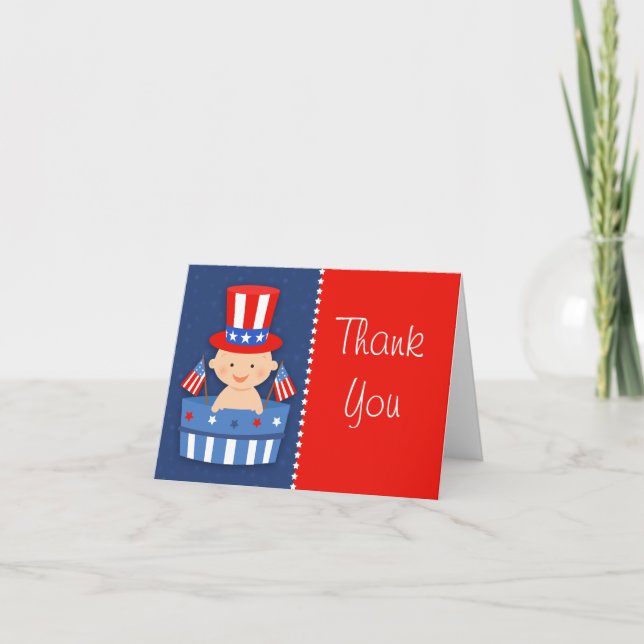 Fourth of July Baby Thank You Card (Front)