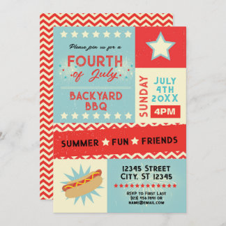 Fourth of July Barbeque Party Invitation