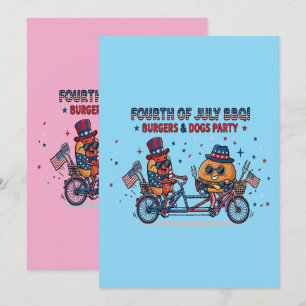 Fourth of July Burgers & Dogs Party Invitation