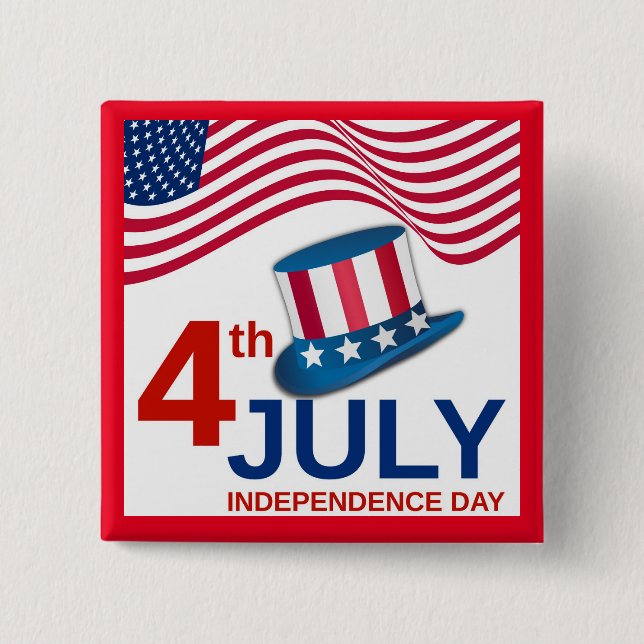 Fourth of July Celebration 15 Cm Square Badge (Front)