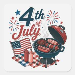 Fourth of July Celebration Square Sticker