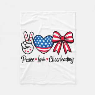 Fourth Of July Cheer Girls 10-12 Cheerleading Amer Fleece Blanket