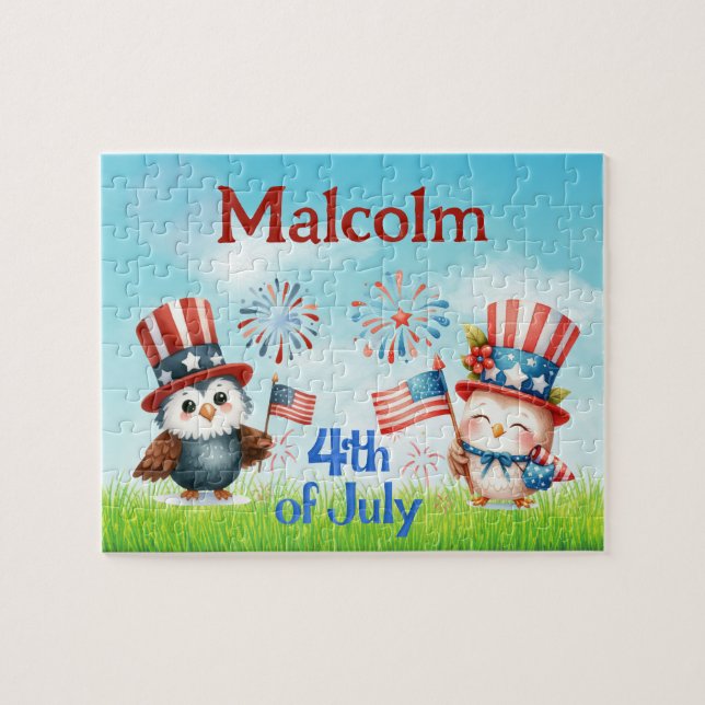Fourth of July Custom Child Name Puzzle  (Horizontal)