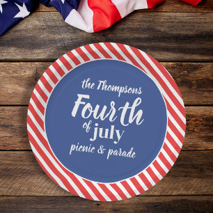 Fourth of July Cute Summer Custom Paper Plate