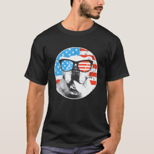 Fourth Of July Dog American Flag July 4th English  T-Shirt