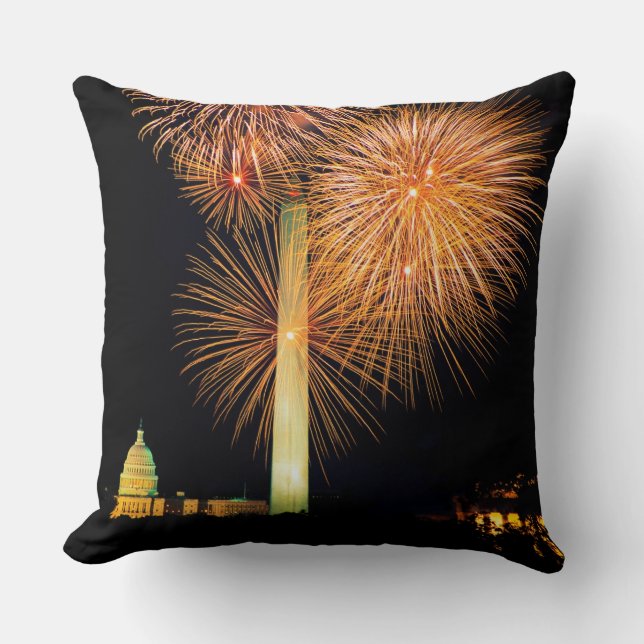 Fourth of July, Firework Display, Skyline Cushion (Front)