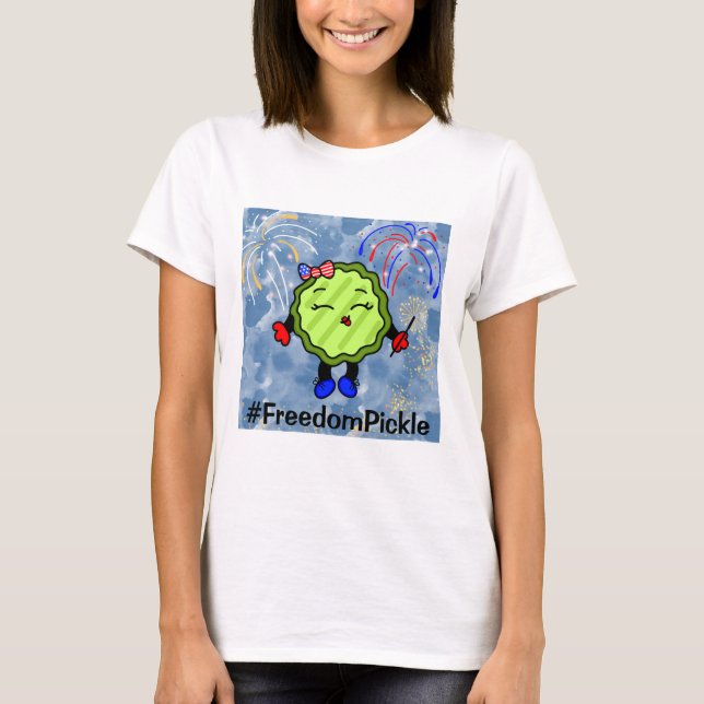 Fourth of July Firework Holiday Freedom Pickle   T-Shirt (Front)