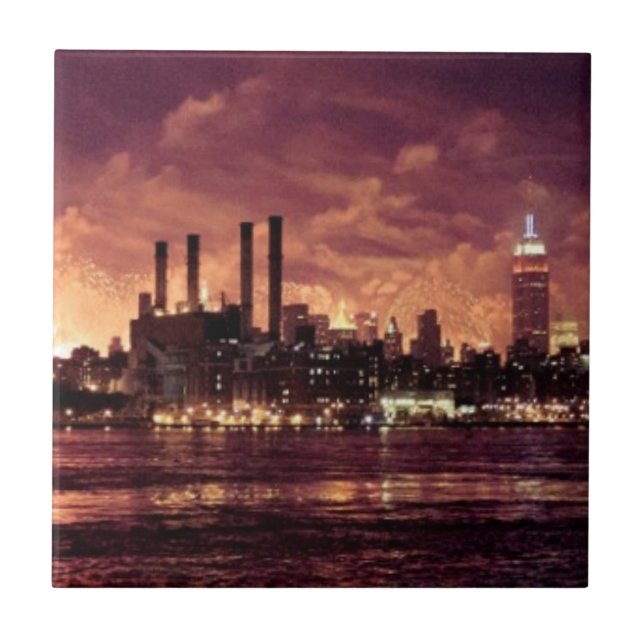Fourth of July Fireworks behind Manhattan Tile (Front)