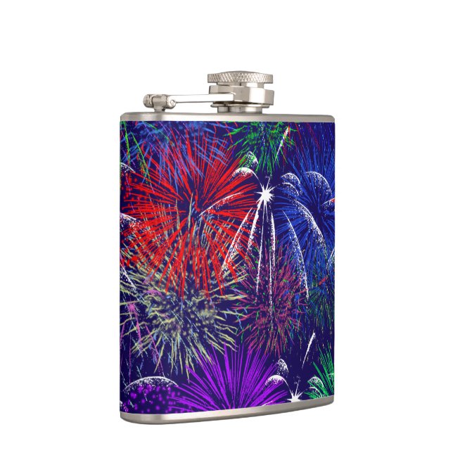 Fourth of July Fireworks  Hip Flask (Right)