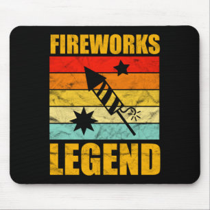 Fourth Of July Fireworks Legend Funny Independence Mouse Pad