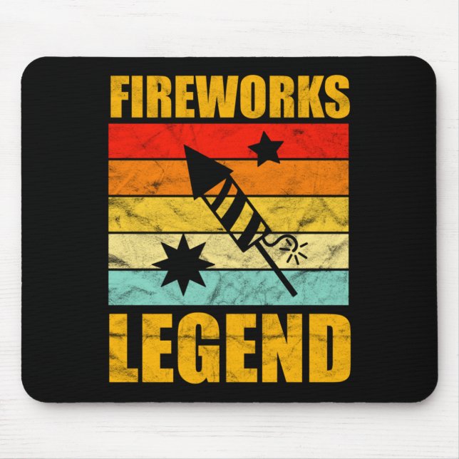 Fourth Of July Fireworks Legend Funny Independence Mouse Pad (Front)